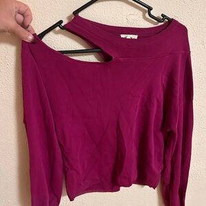 Eesome Magenta Asymmetrical Sweatshirt